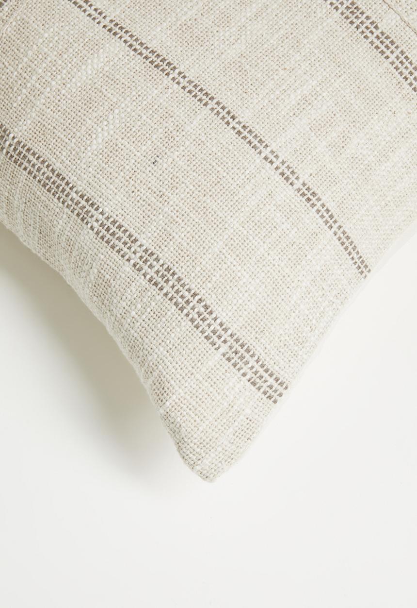 Sixth Floor - Reese Stripe Cotton Woven Cushion cover - Taupe