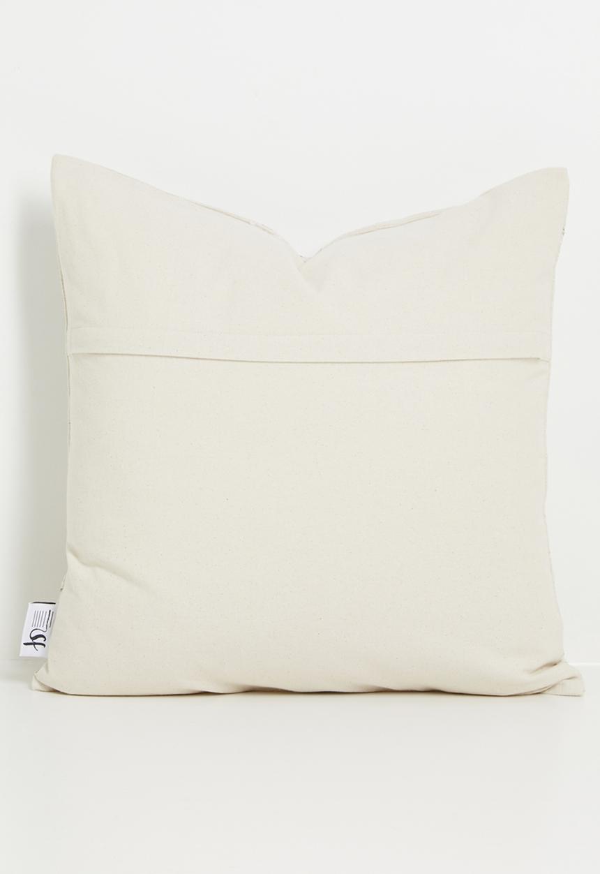 Sixth Floor - Cotton Embroidered Floral Cushion Cover - Natural