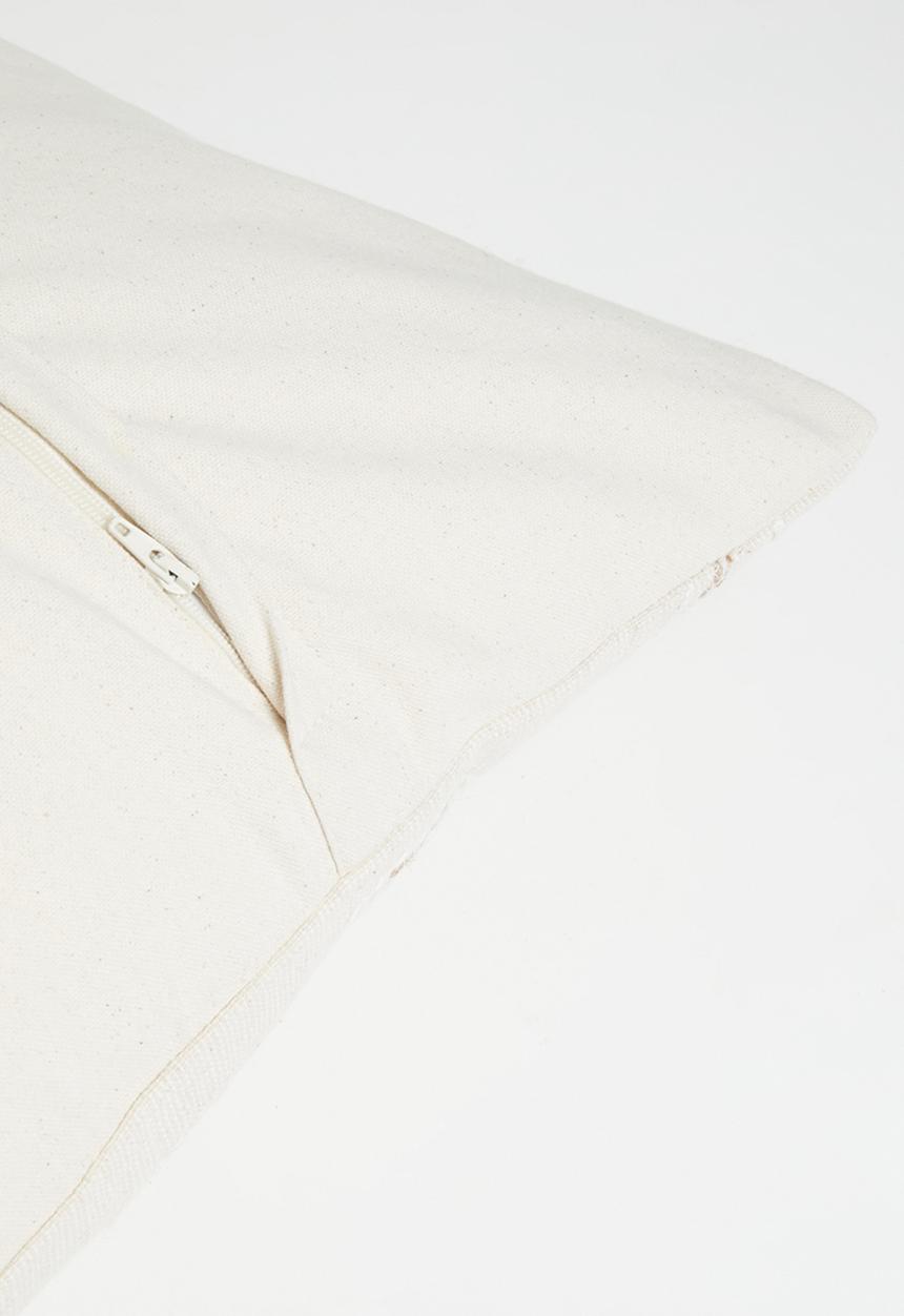 Sixth Floor - Cotton Embroidered Floral Cushion Cover - Natural