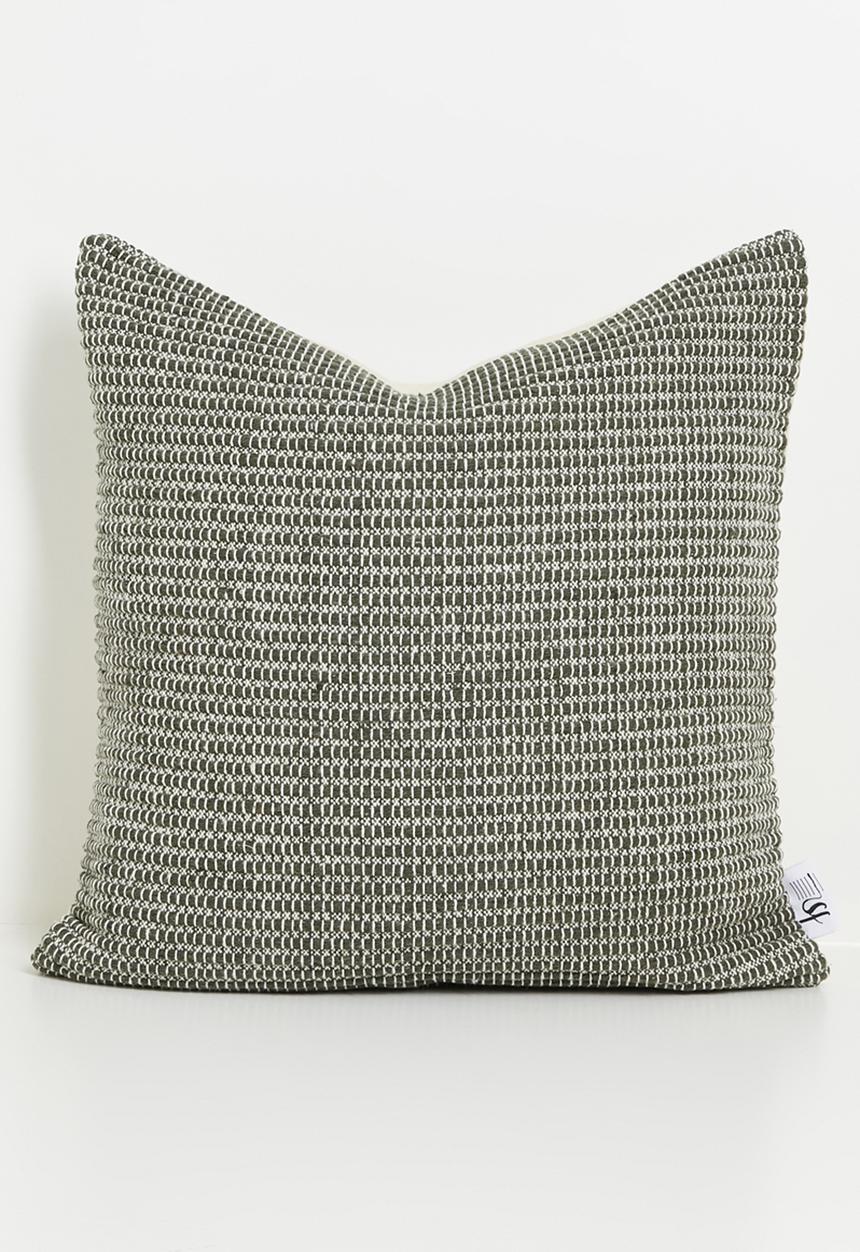 Sixth Floor - Woven Cushion Cover - Moss & Natural