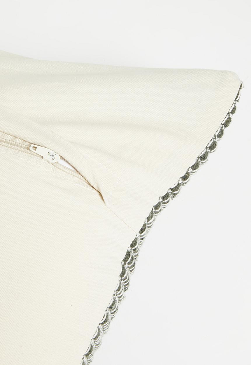 Sixth Floor - Woven Cushion Cover - Moss & Natural