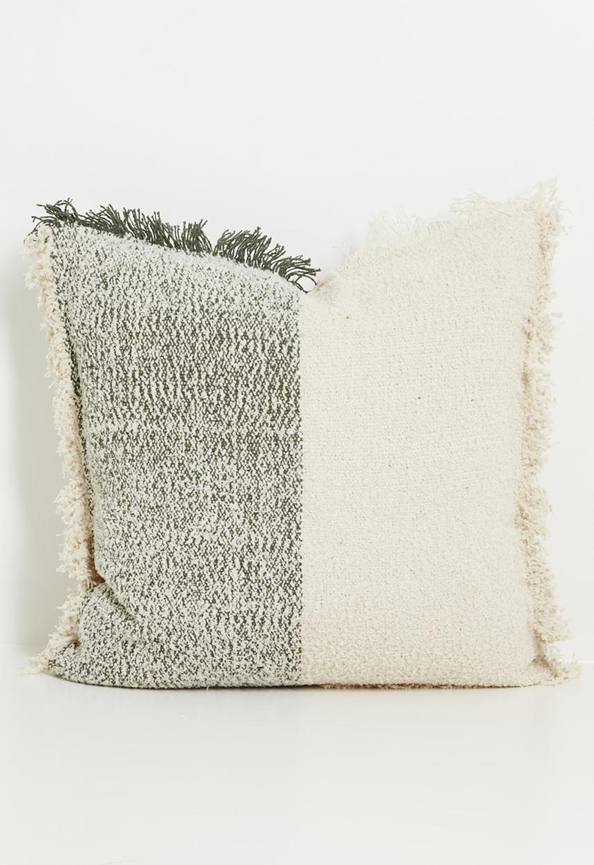 Sixth Floor - Woven Tufted Cushion Cover - Natural & Moss