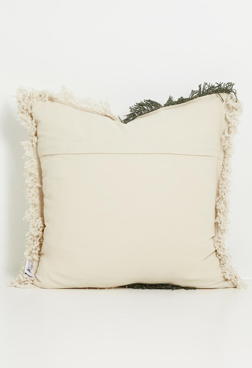 Sixth Floor - Woven Tufted Cushion Cover - Natural & Moss