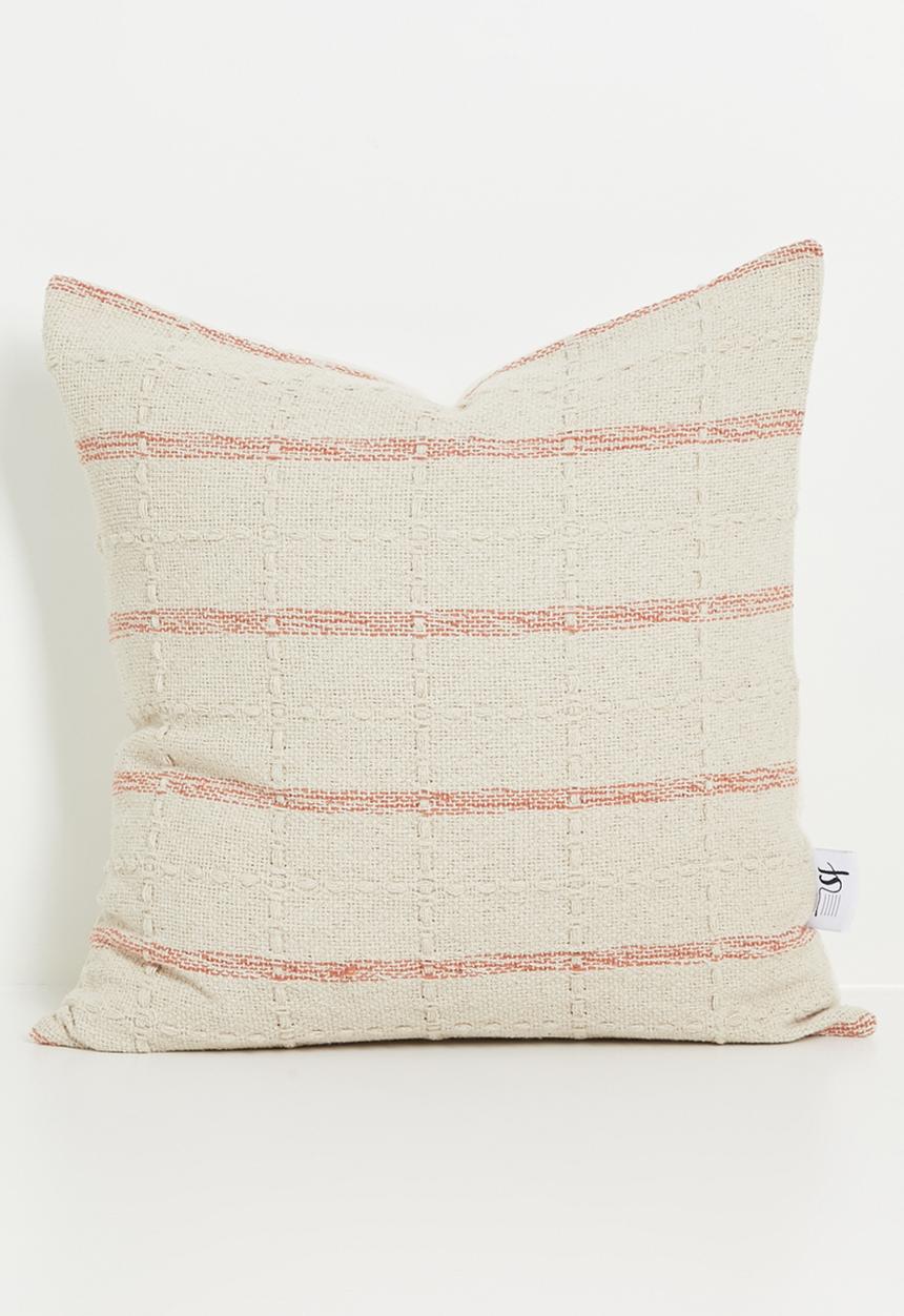Sixth Floor - Jordan Stripe Cotton Woven Cushion Cover - Rust
