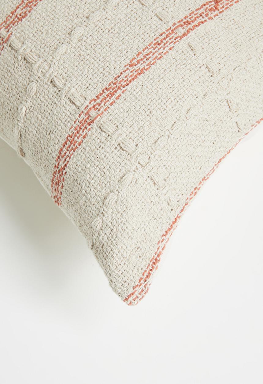 Sixth Floor - Jordan Stripe Cotton Woven Cushion Cover - Rust
