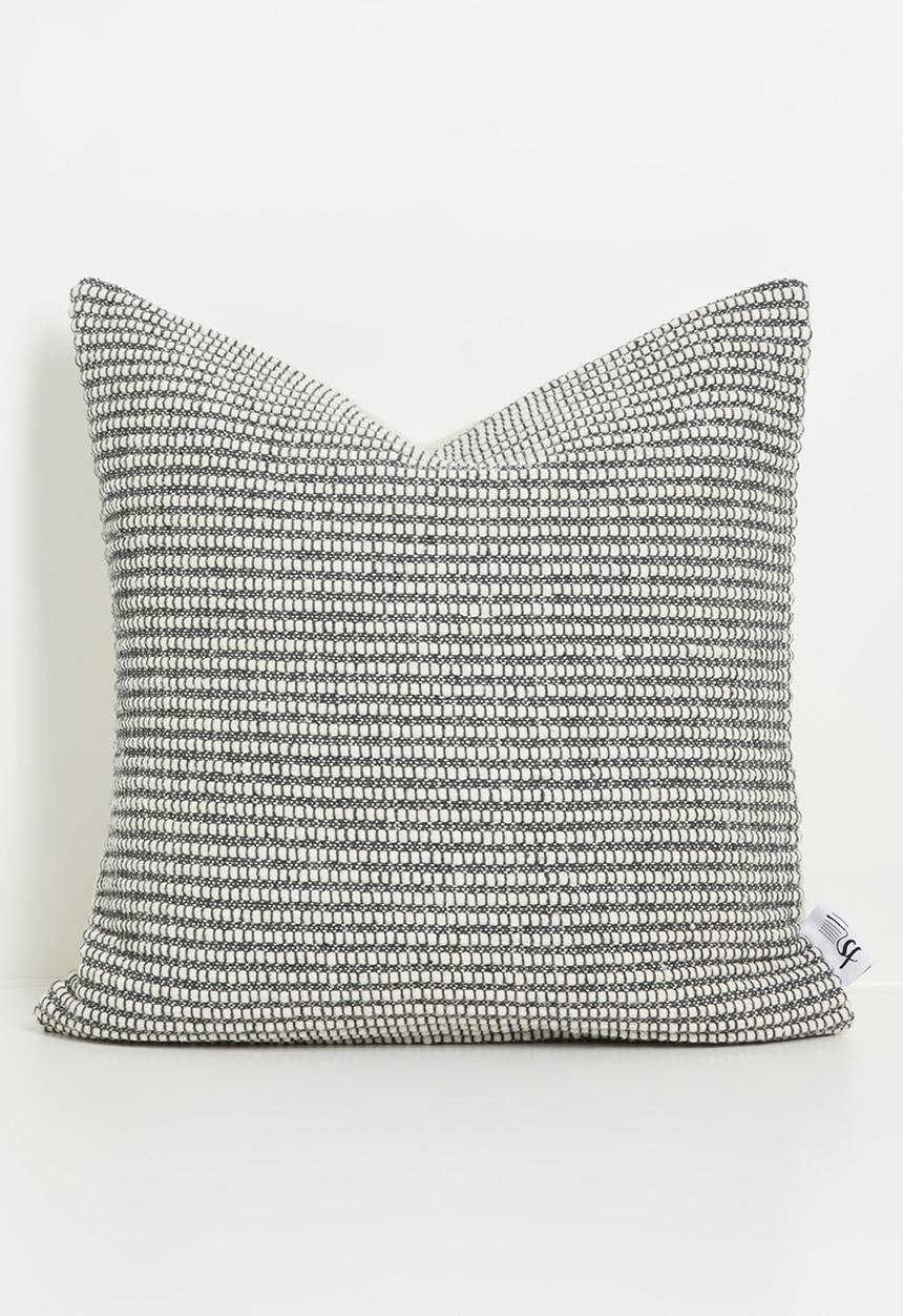Sixth Floor - Woven Cushion Cover - Charcoal & Natural
