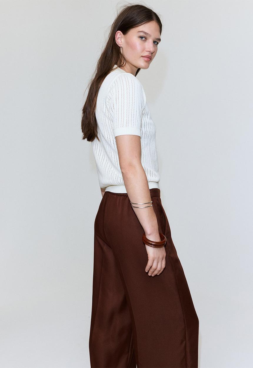 MANGO - Trousers fluid - medium orange