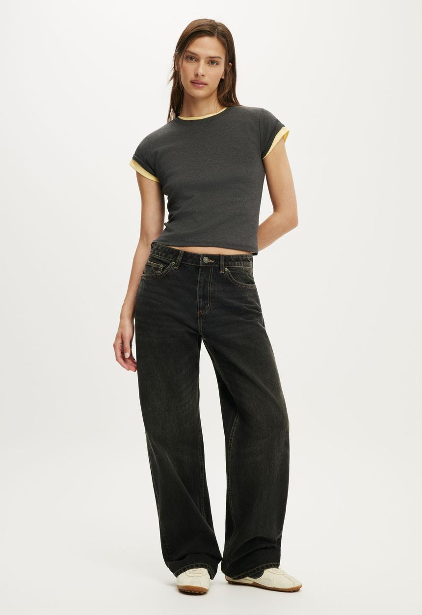 Cotton On - 91 Straight Jean - Undone Black