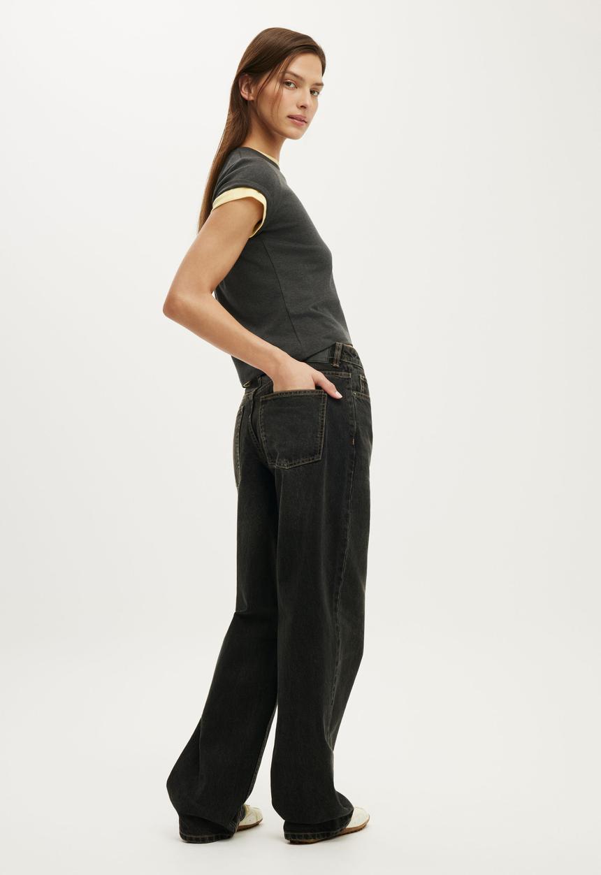 Cotton On - 91 Straight Jean - Undone Black