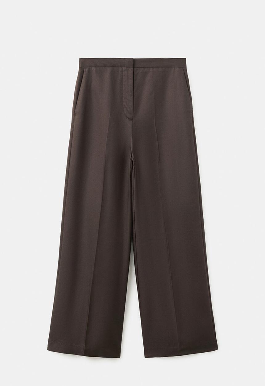 MANGO - Trousers fluid - dark brown