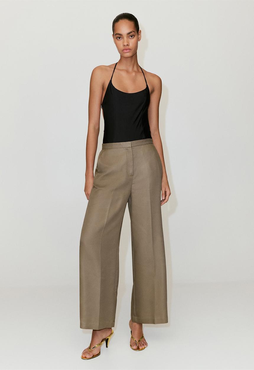 MANGO - Trousers fluid - medium beige