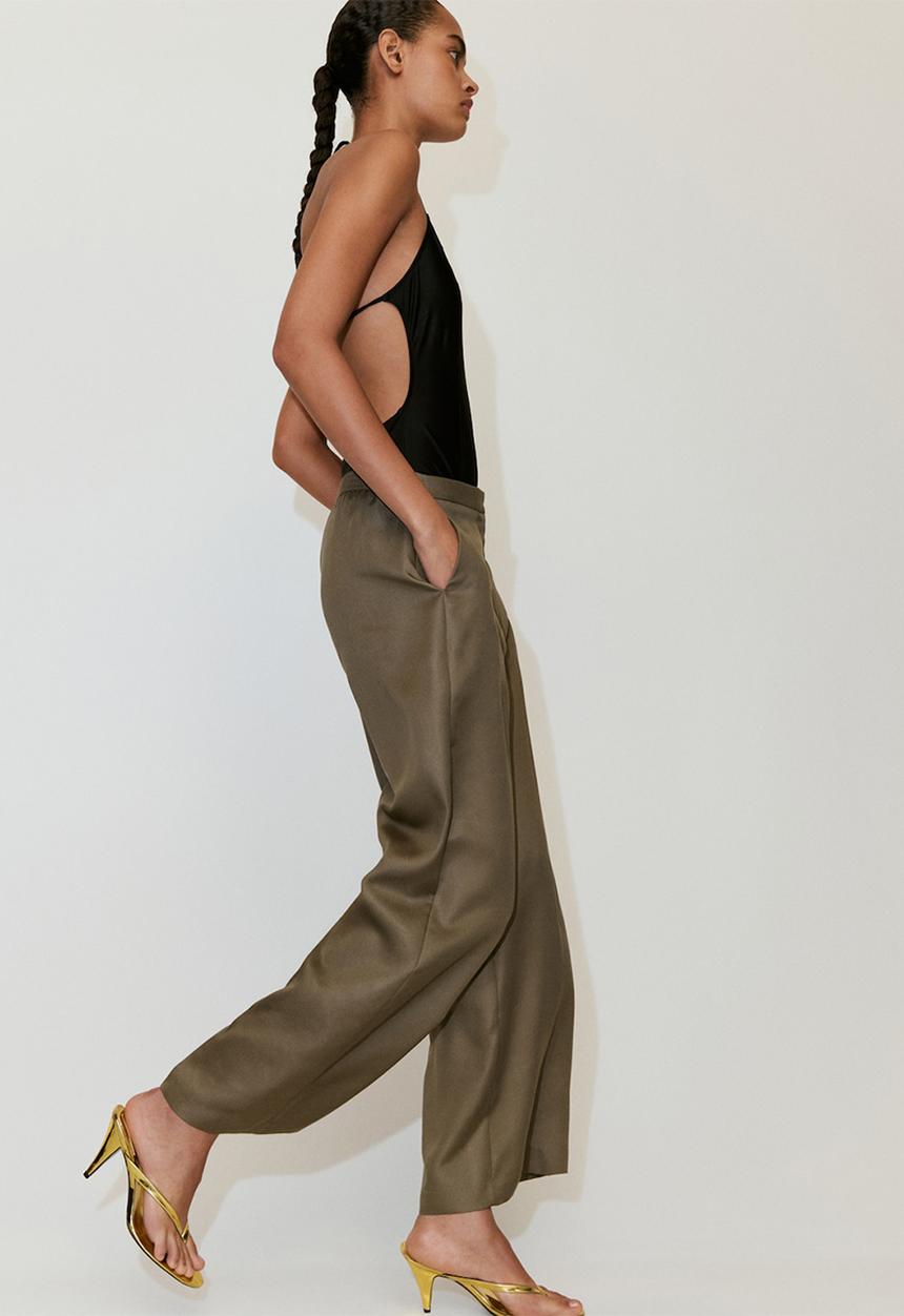 MANGO - Trousers fluid - medium beige