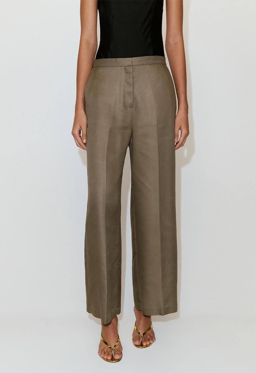 MANGO - Trousers fluid - medium beige