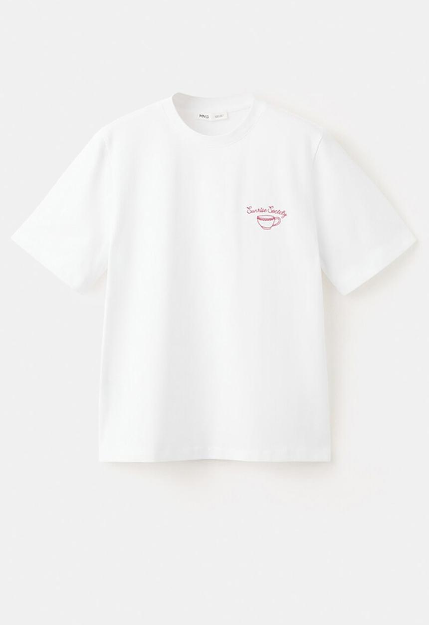 MANGO - T-shirt coffee - white