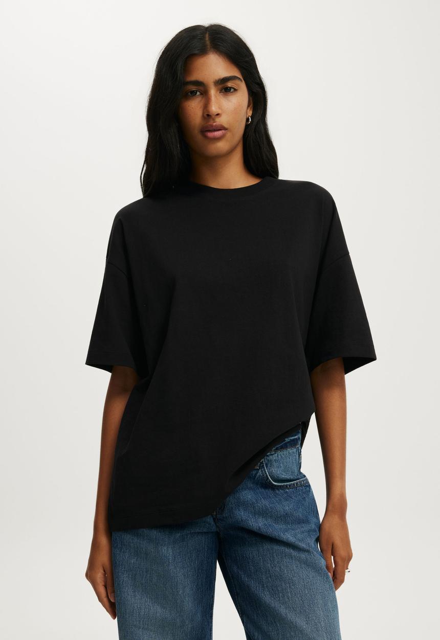 Cotton On - Boxy Short Sleeve Tee - Black
