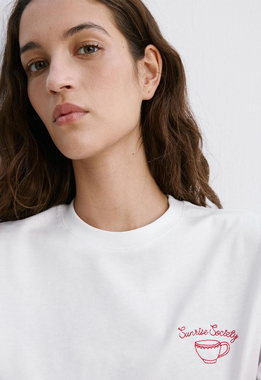 MANGO - T-shirt coffee - white