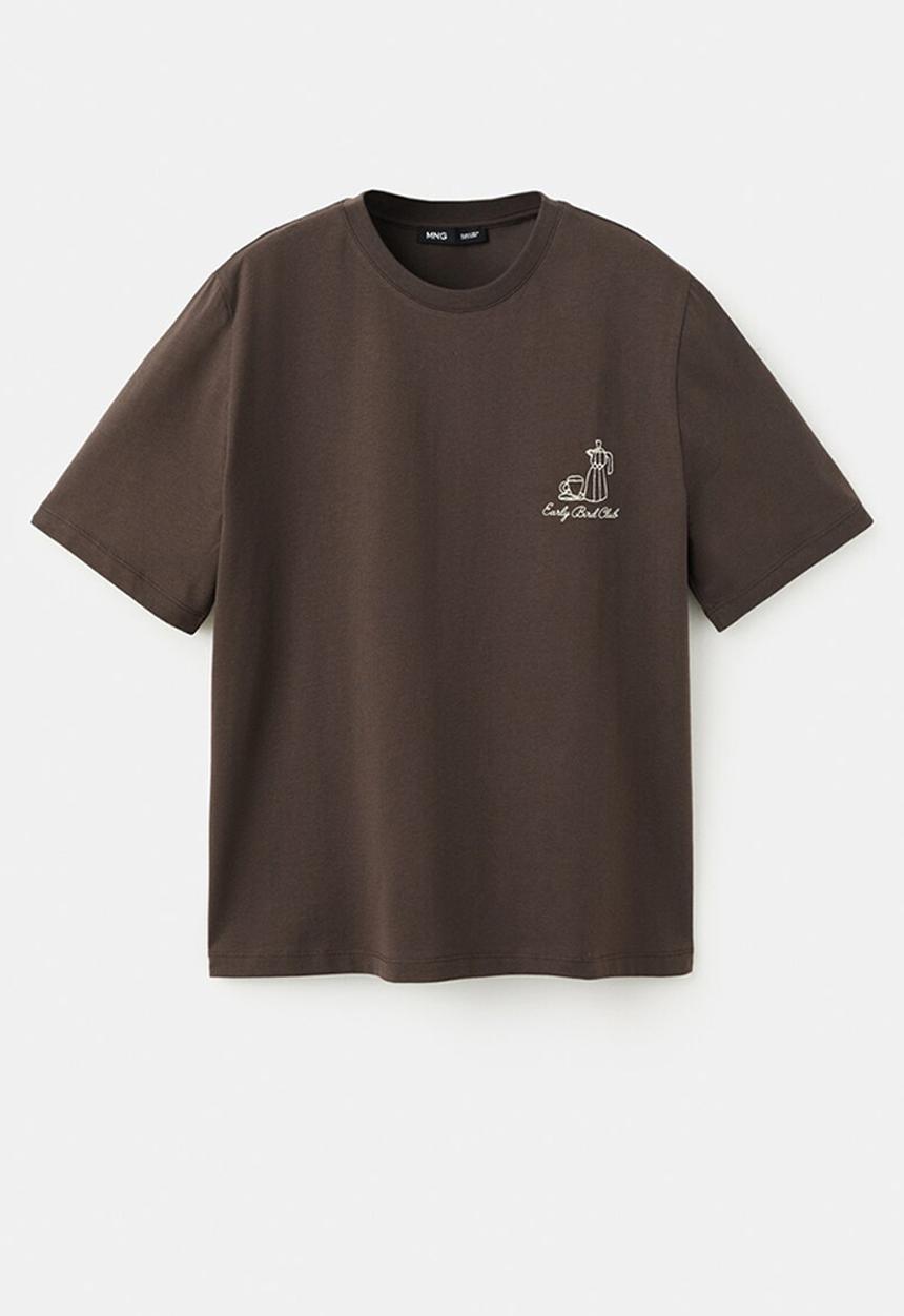 MANGO - T-shirt coffee - brown