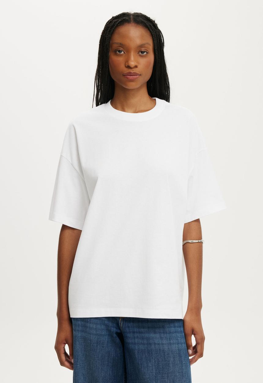 Cotton On - Boxy Short Sleeve Tee - White