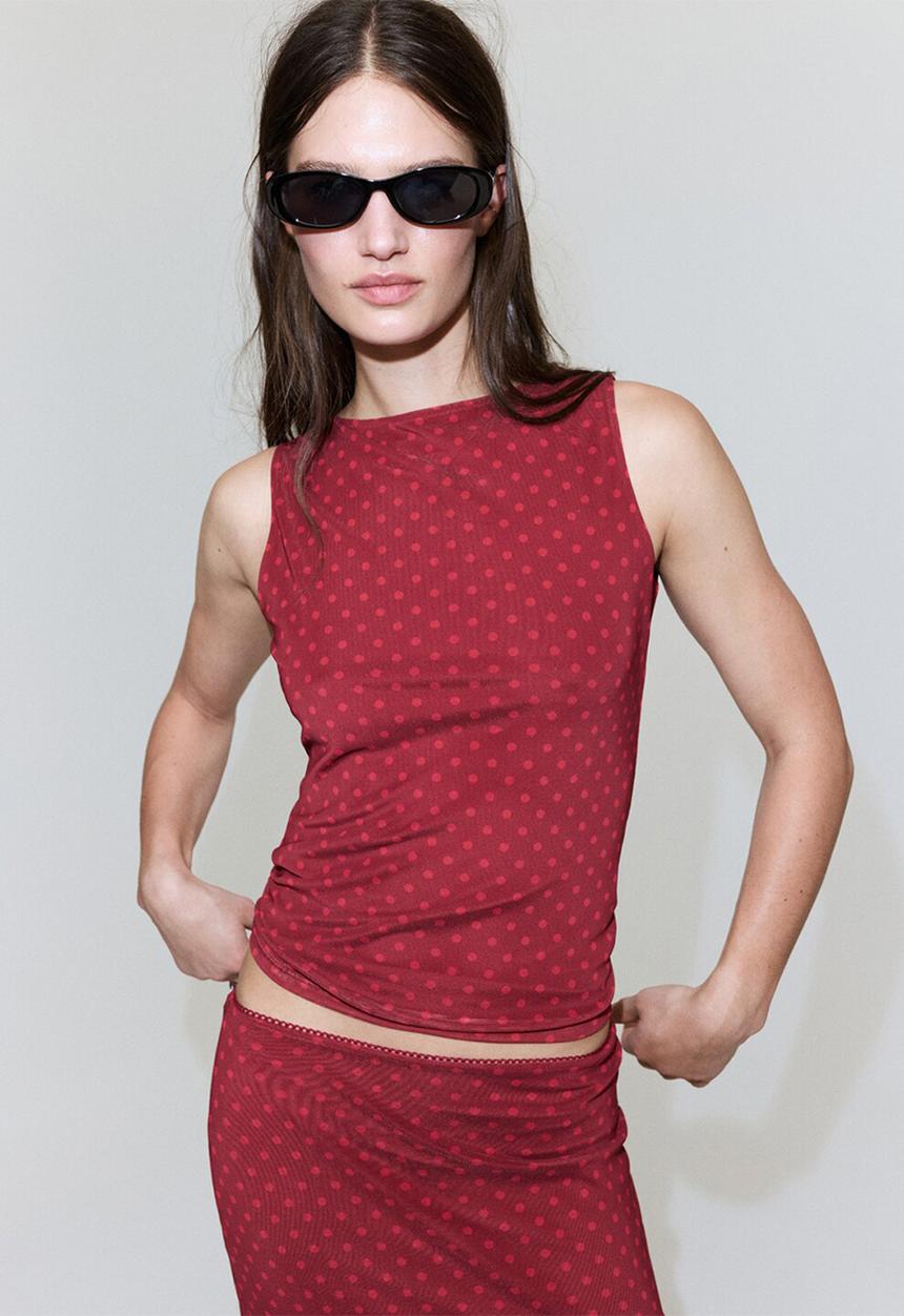 MANGO - Top yoli - red