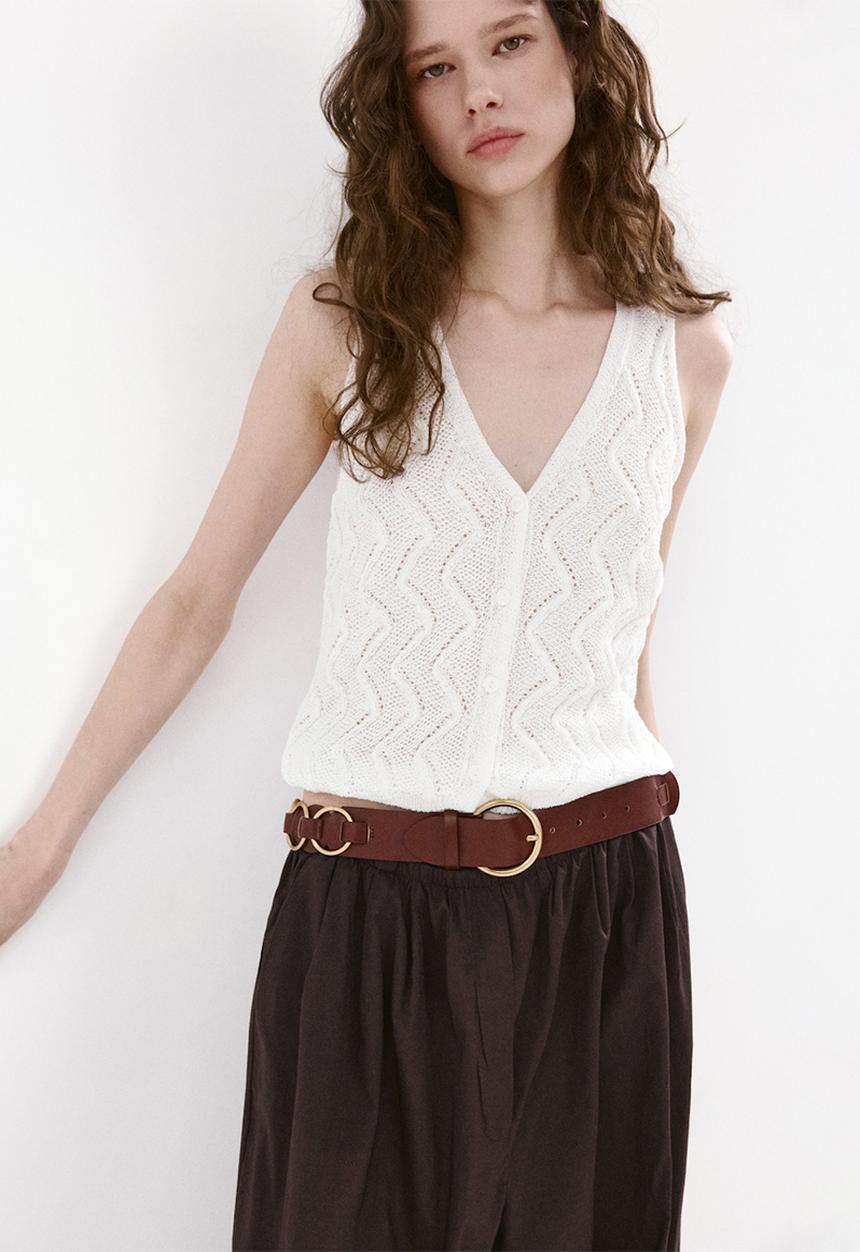 MANGO - Vest sitona - natural