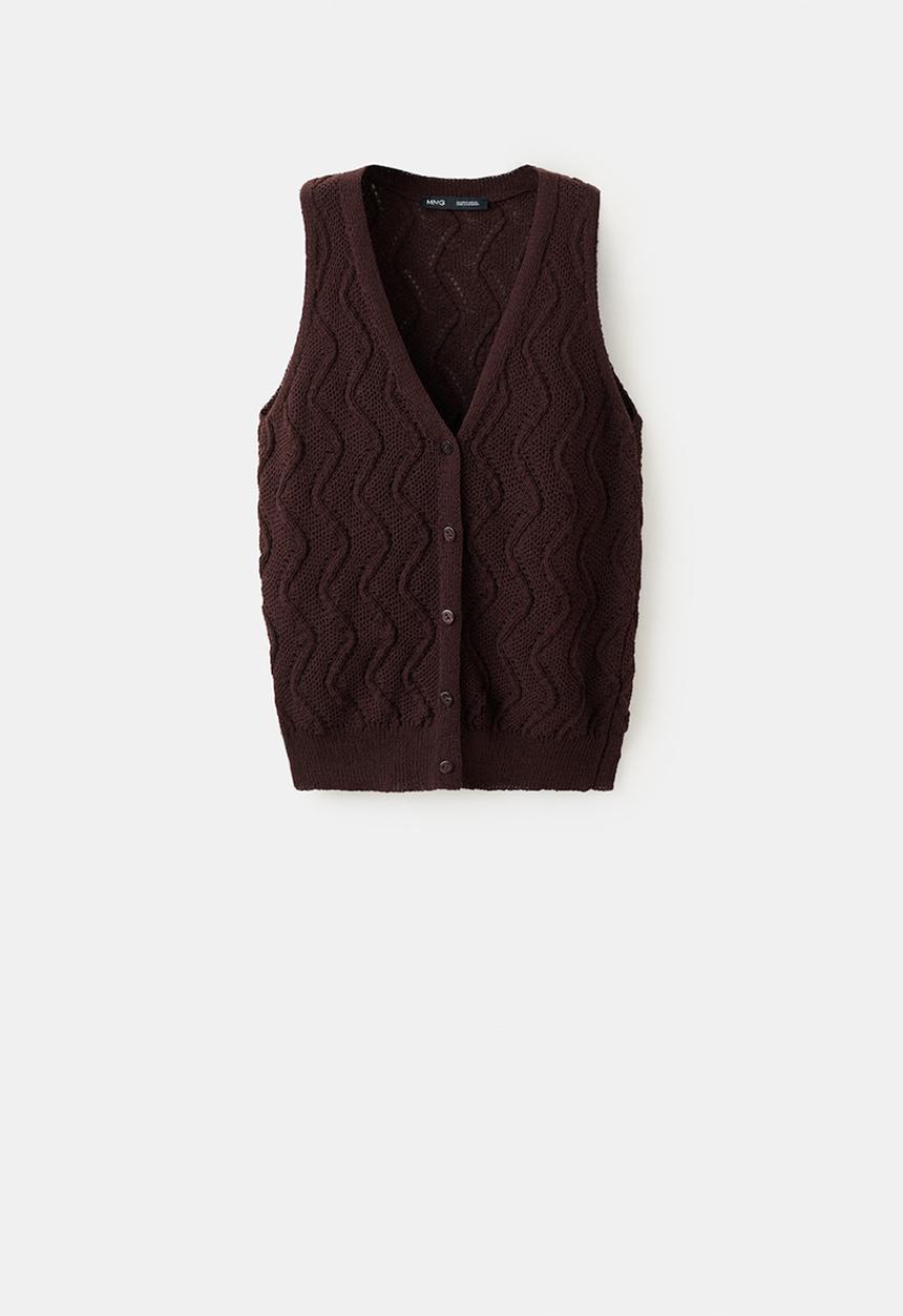 MANGO - Vest sitona - dark brown