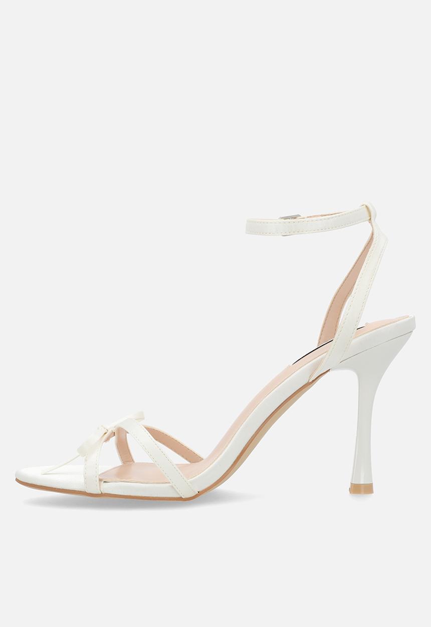 Be Mine - Sharly open toe stiletto heel ankle strap - ivory satin