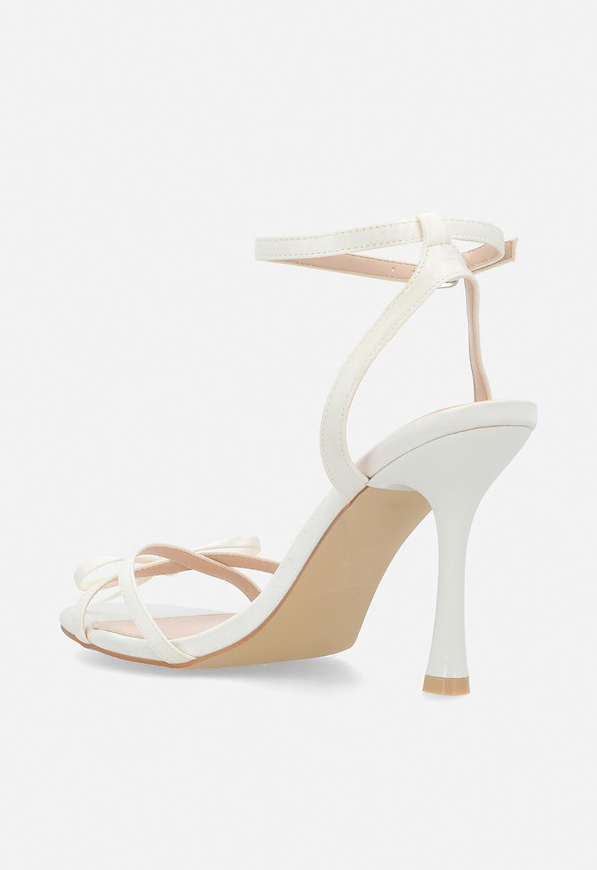 Be Mine - Sharly open toe stiletto heel ankle strap - ivory satin