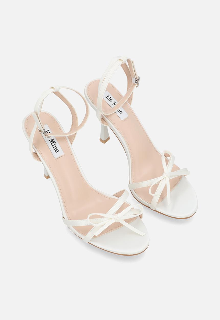 Be Mine - Sharly open toe stiletto heel ankle strap - ivory satin