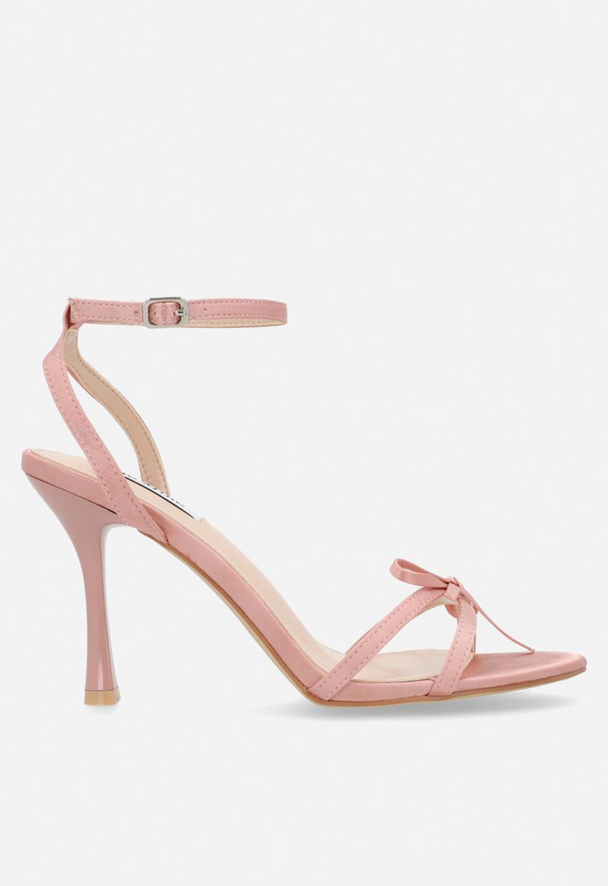 Be Mine - Sharly open toe stiletto heel ankle strap - blush satin