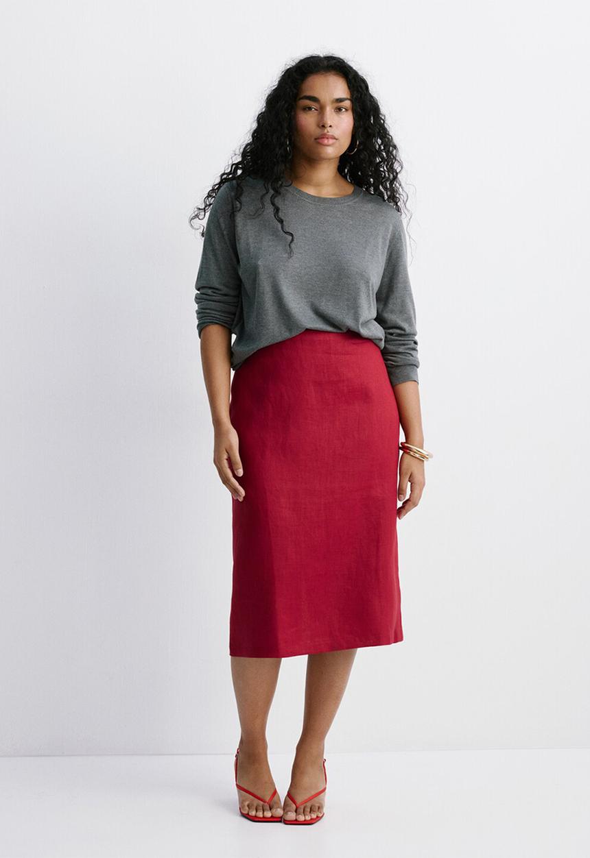 MANGO - Plus skirt fred - red