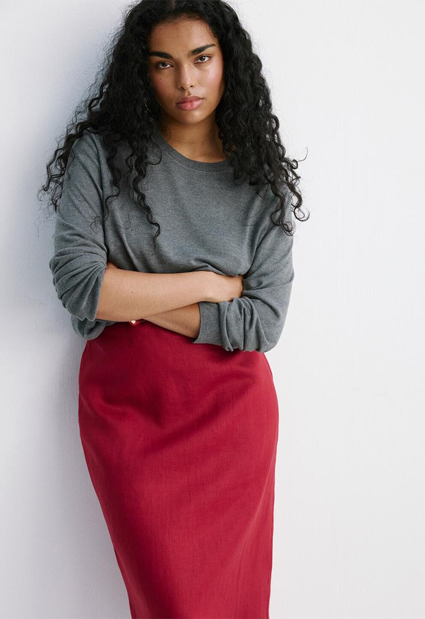 MANGO - Plus skirt fred - red
