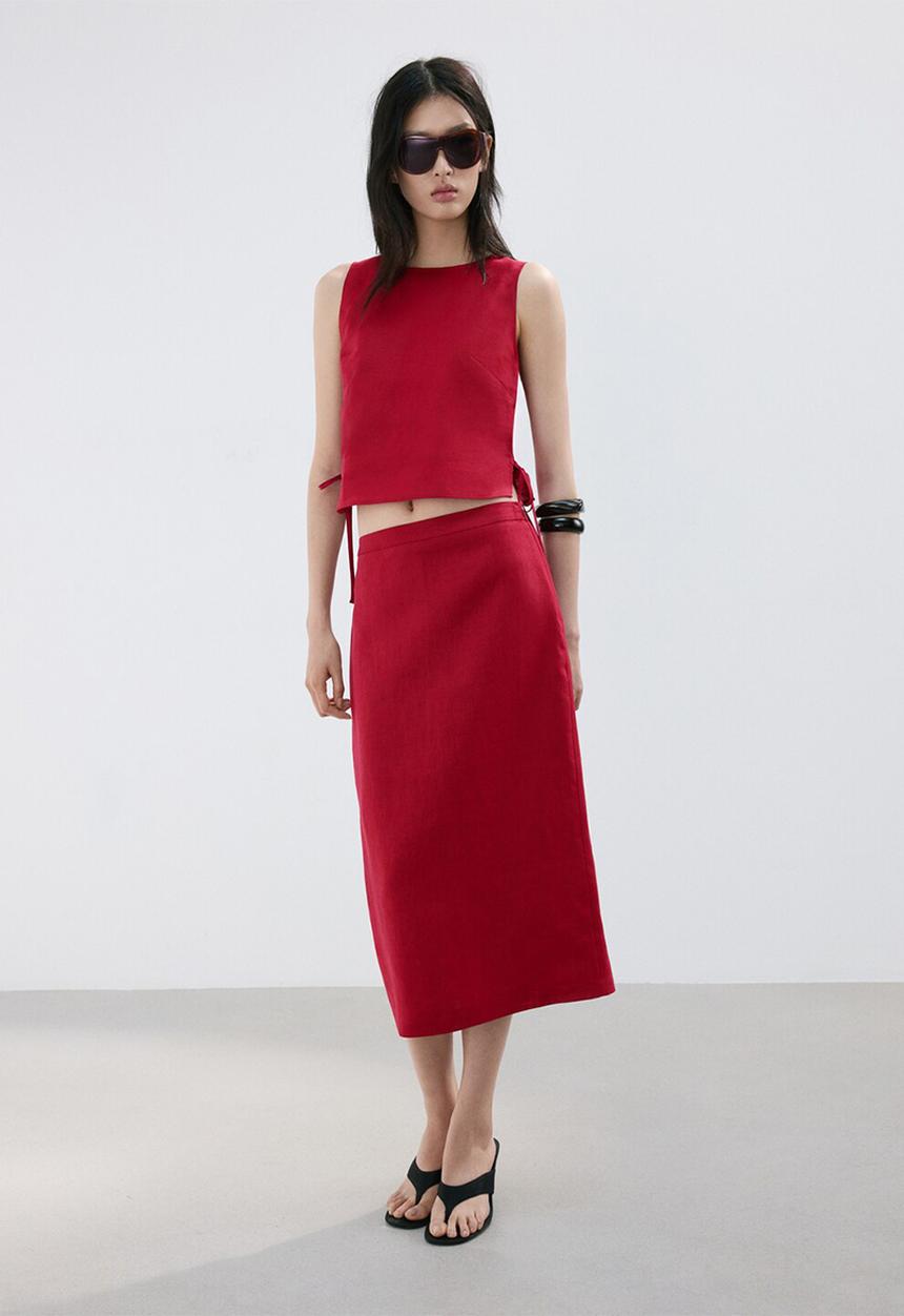 MANGO - Skirt fred - red