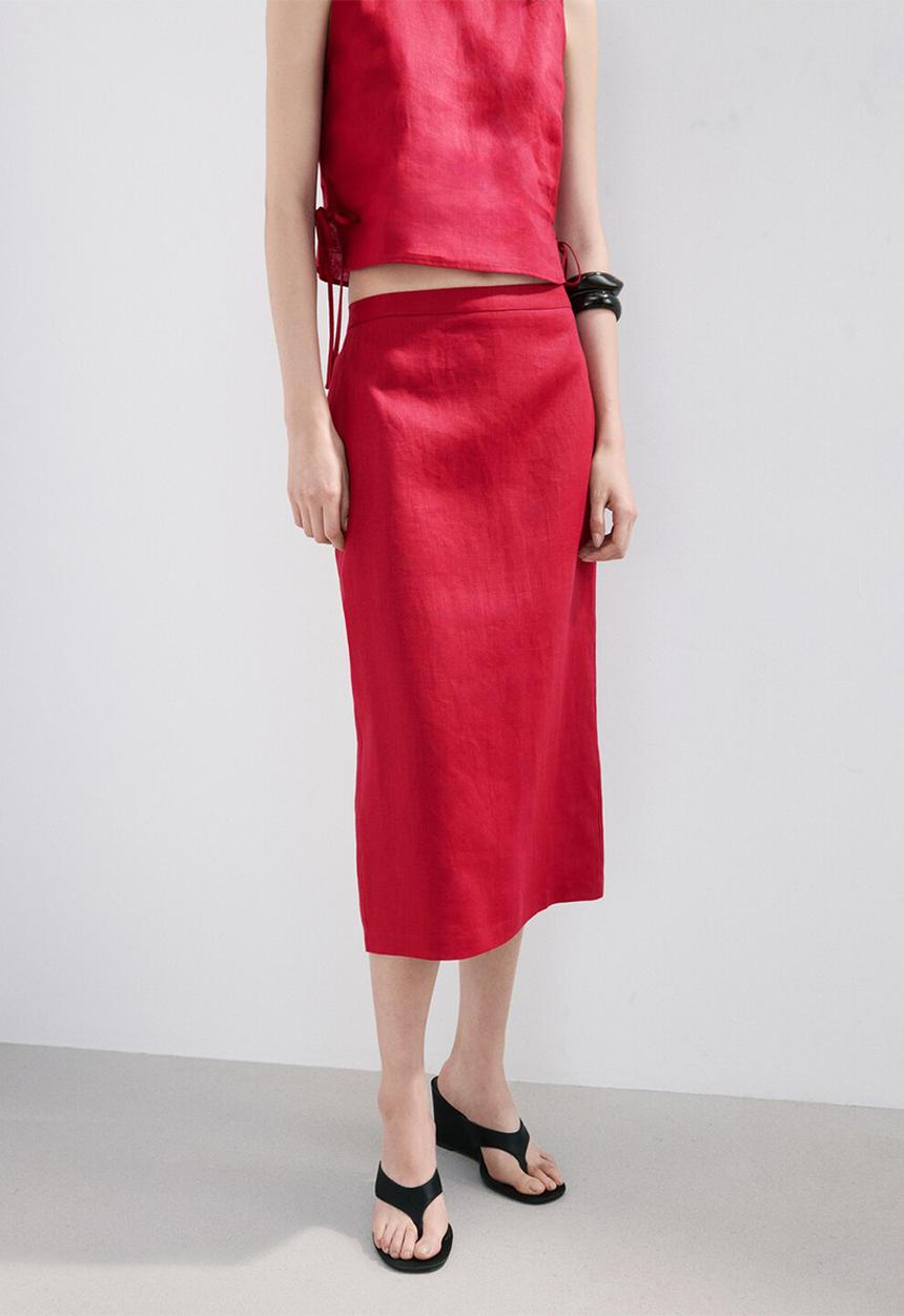 MANGO - Skirt fred - red
