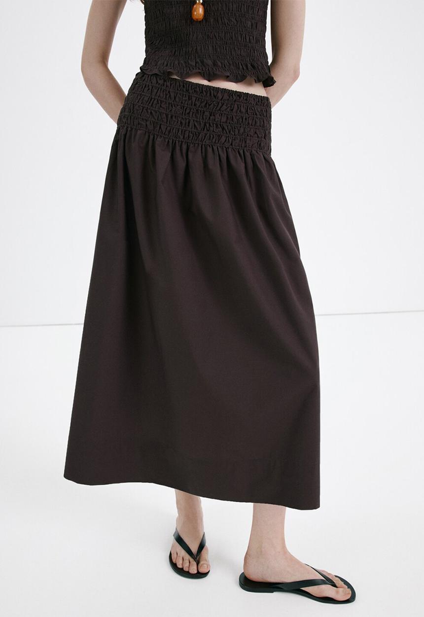 MANGO - Skirt siros - dark brown