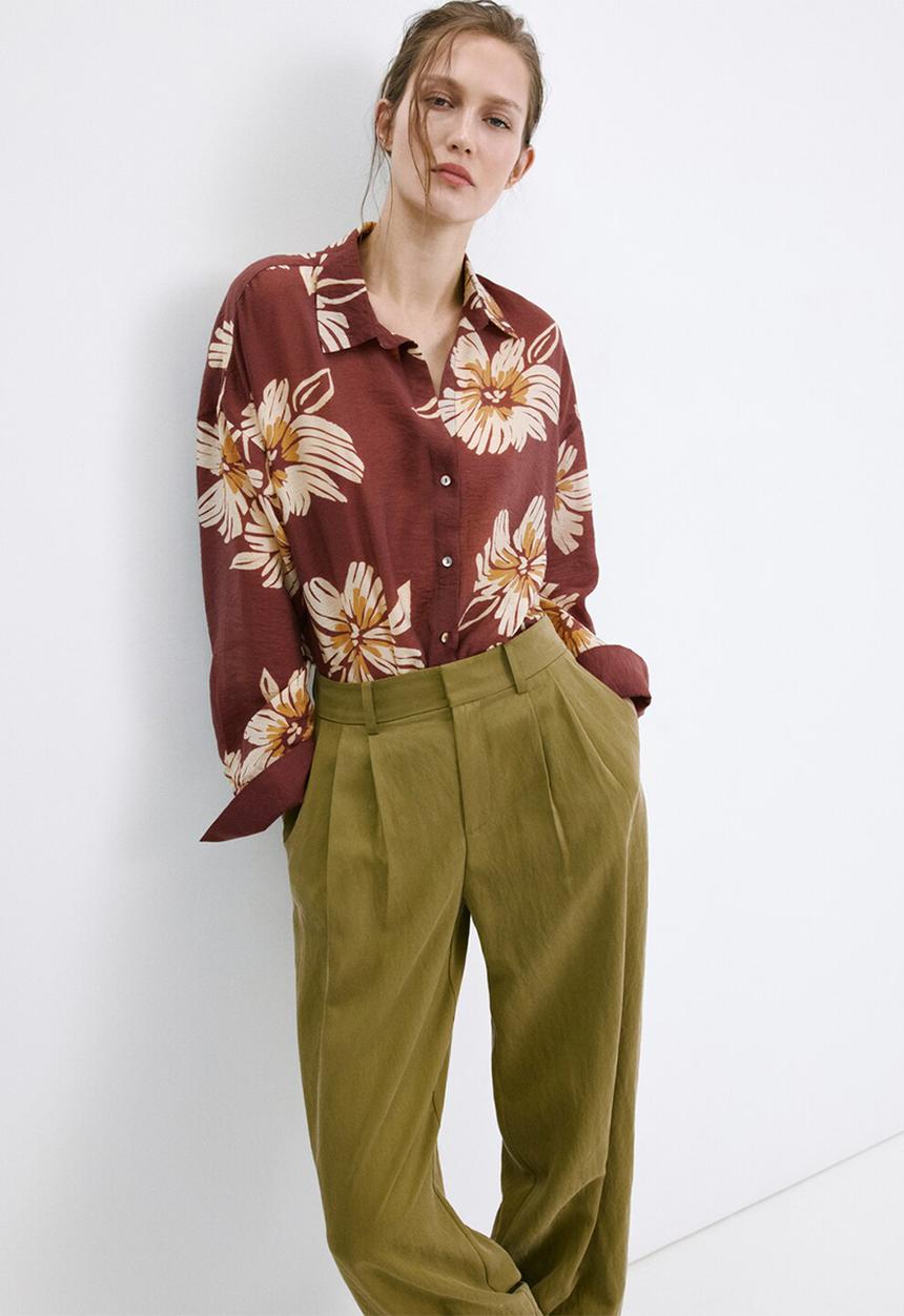 MANGO - Shirt sake - dark red