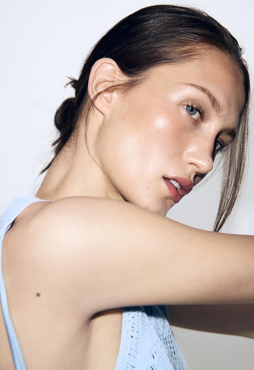 MANGO - Vest daisy - light/pastel blue