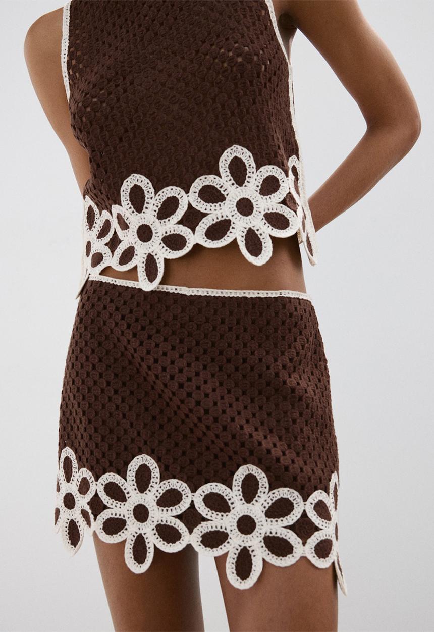 MANGO - Skirt tomi - brown