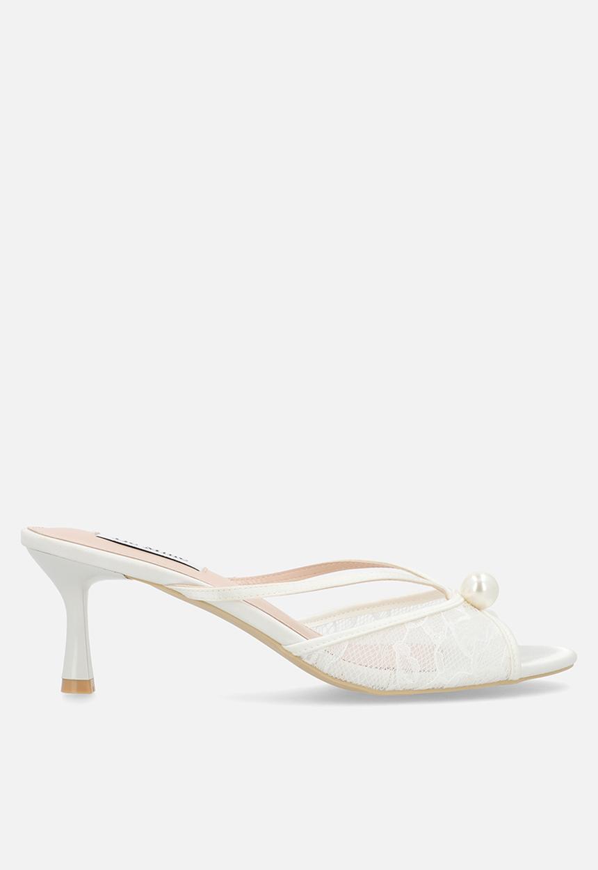 Be Mine - Maya open toe stiletto heel mule - ivory