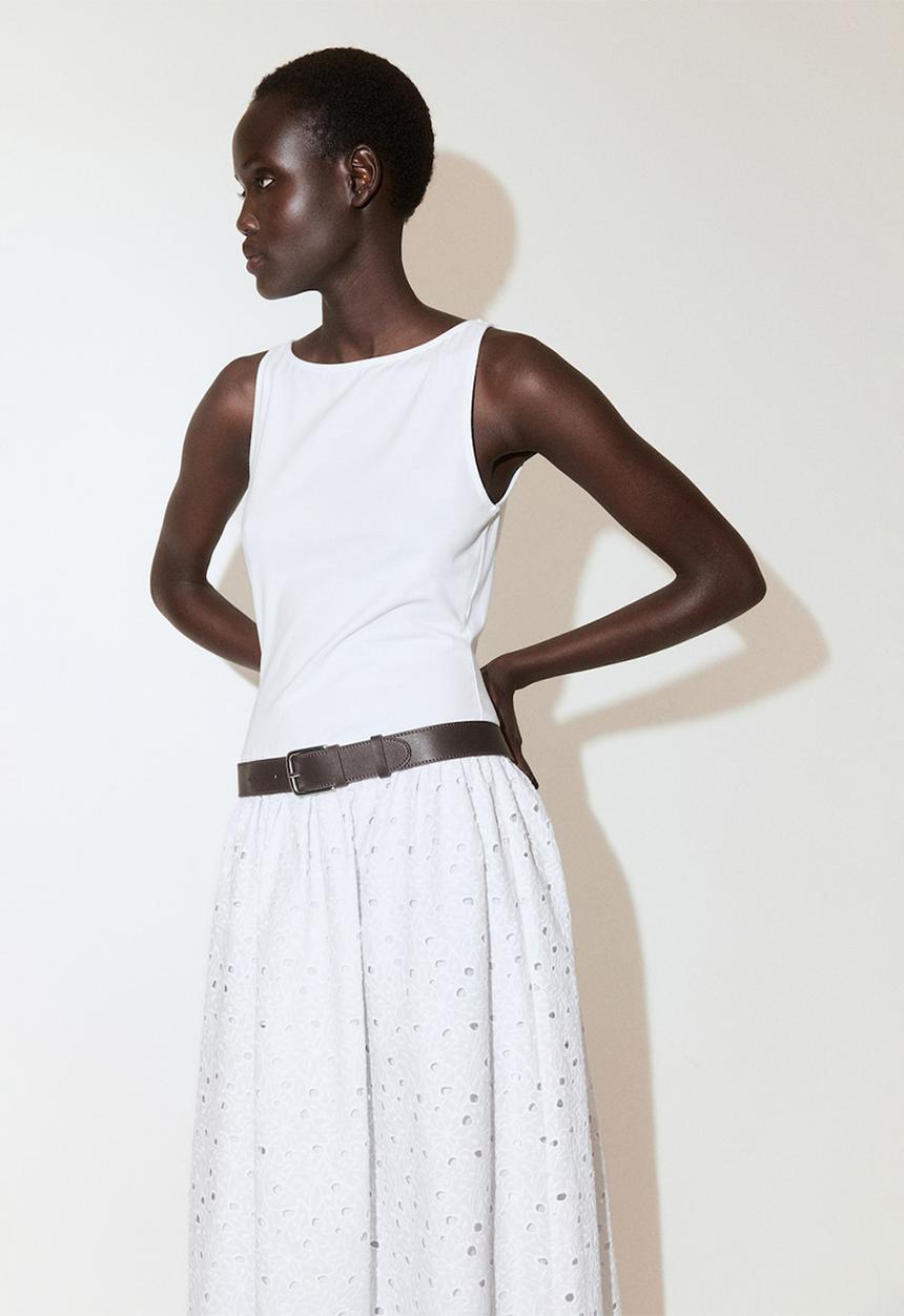 MANGO - Dress toad - white