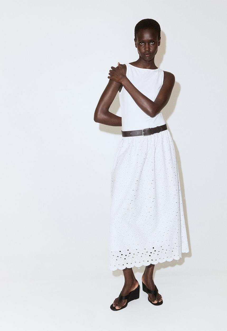 MANGO - Dress toad - white