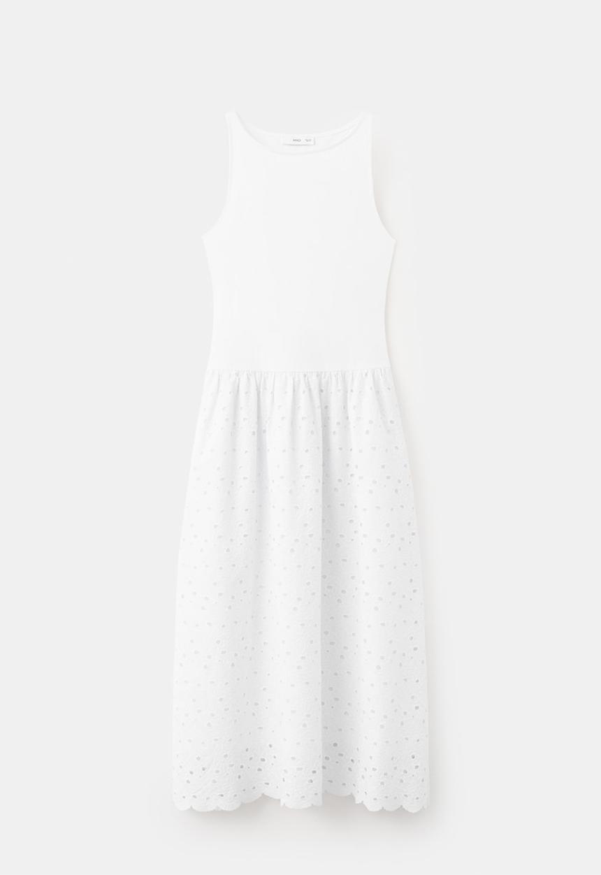 MANGO - Dress toad - white