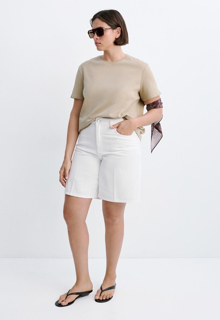 MANGO - Plus t-shirt riti - beige/khaki