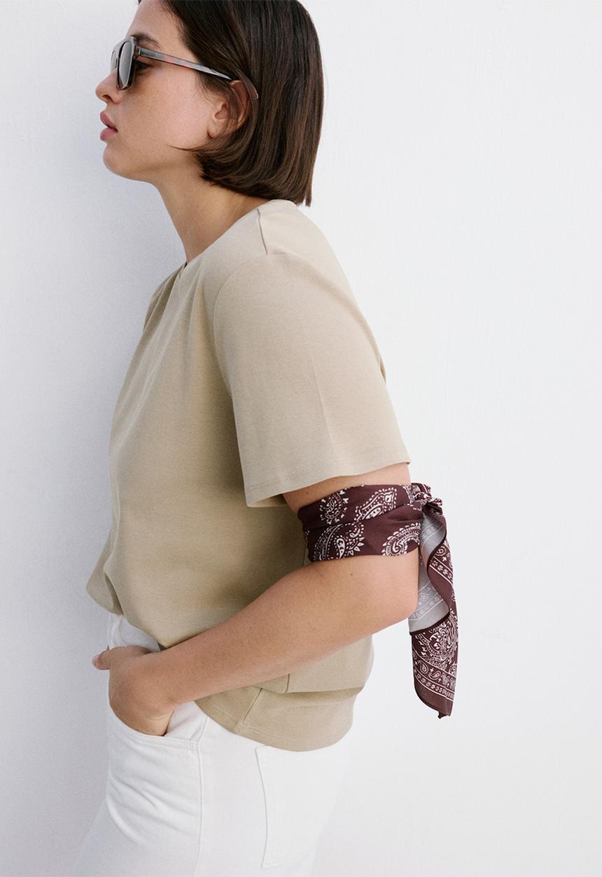 MANGO - Plus t-shirt riti - beige/khaki