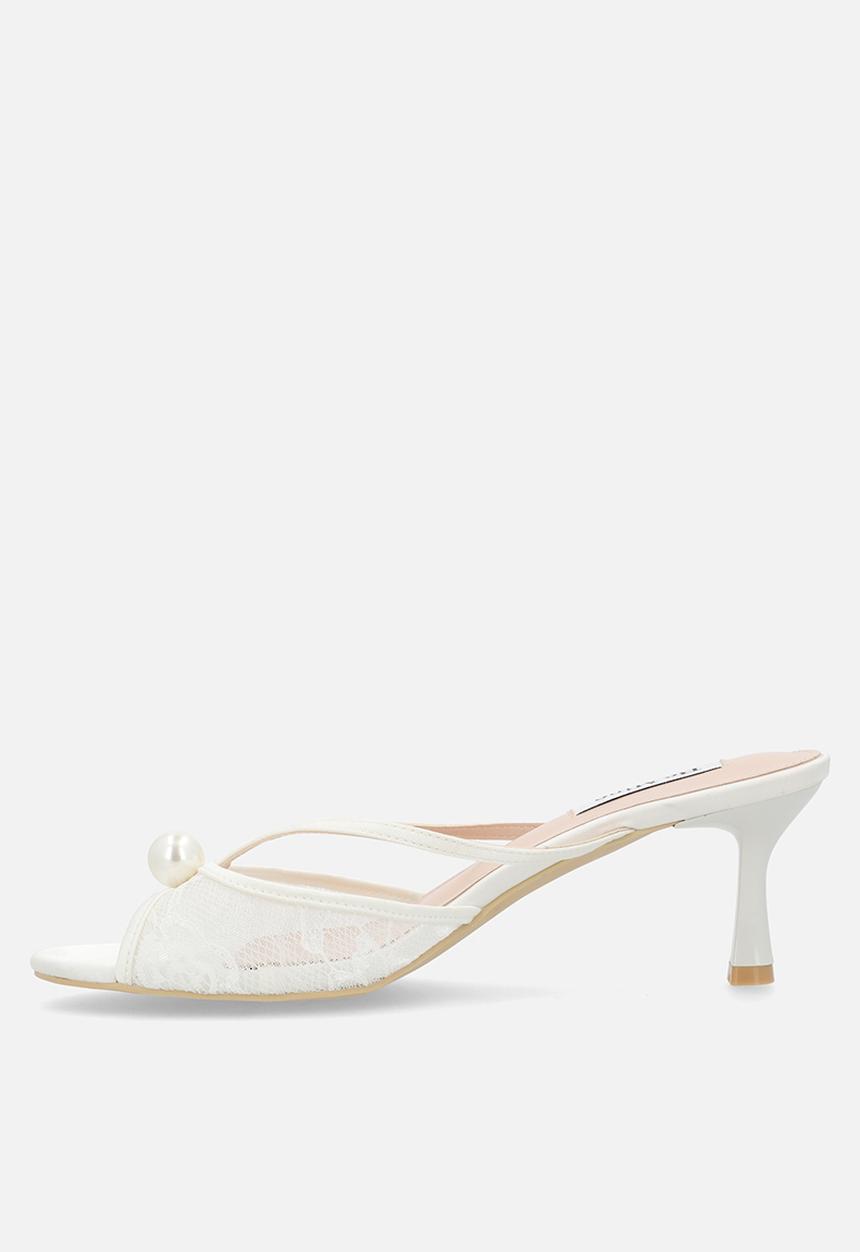 Be Mine - Maya open toe stiletto heel mule - ivory