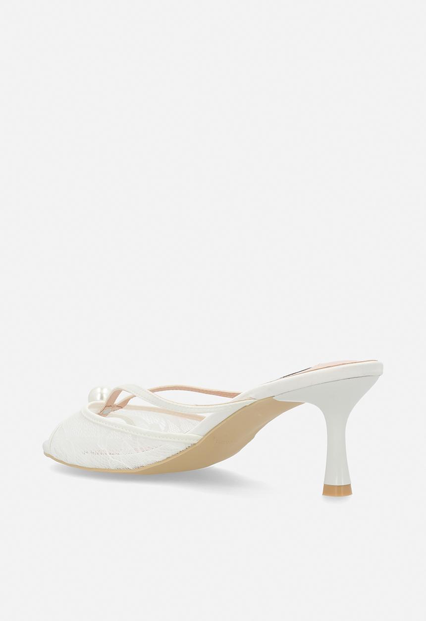 Be Mine - Maya open toe stiletto heel mule - ivory