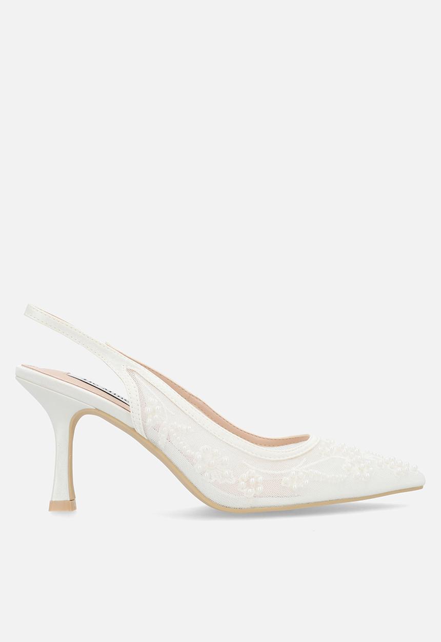 Be Mine - Tania closed toe stiletto heel slingback - ivory 