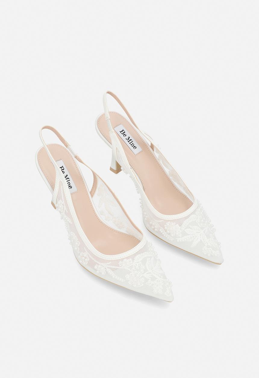 Be Mine - Tania closed toe stiletto heel slingback - ivory 