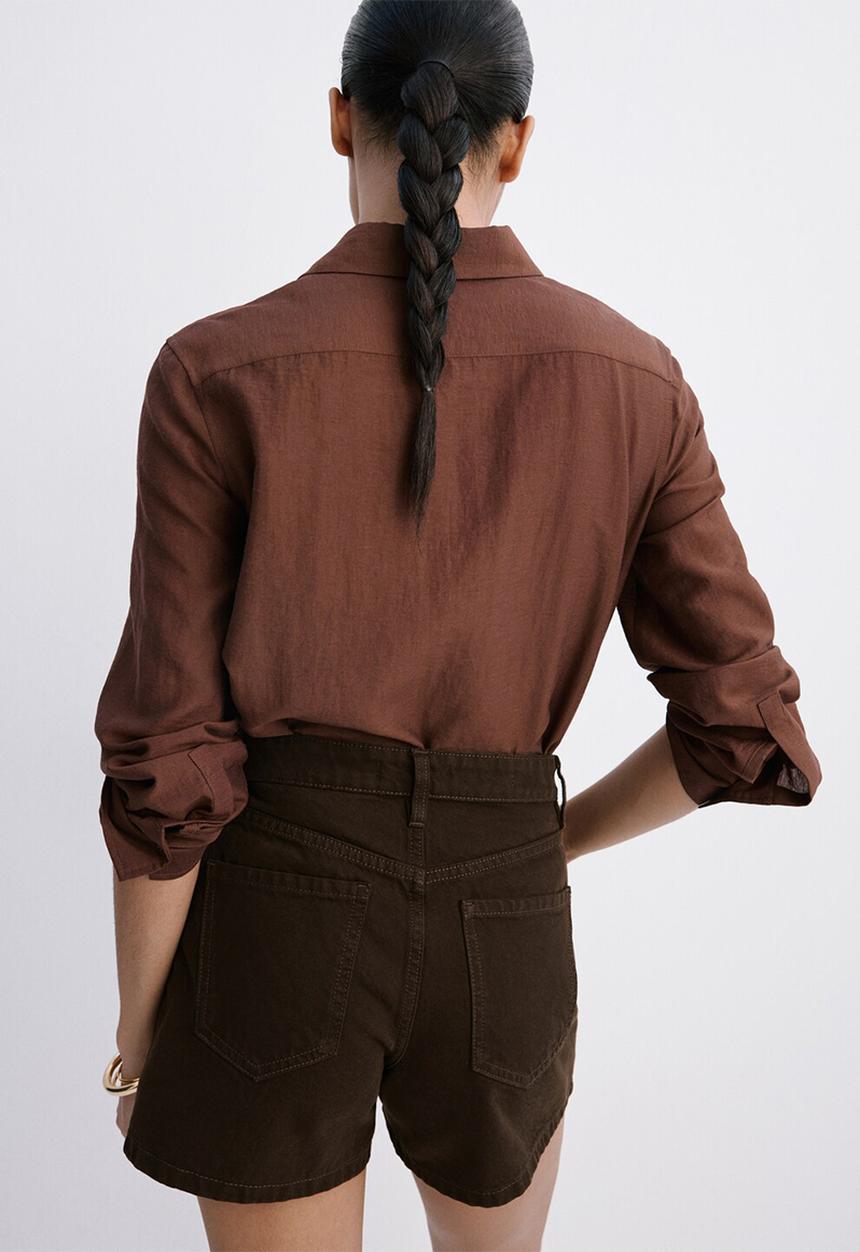 MANGO - Shorts zoey - dark brown