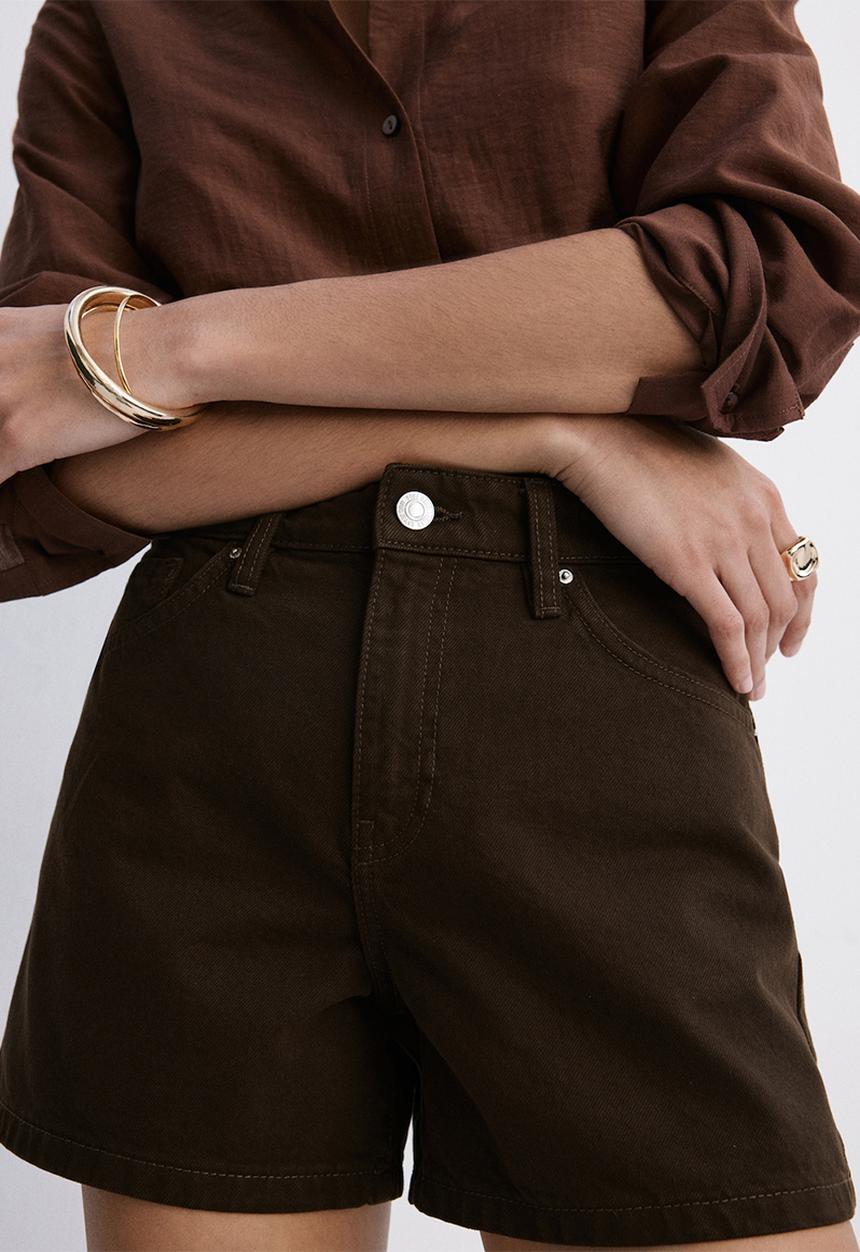 MANGO - Shorts zoey - dark brown