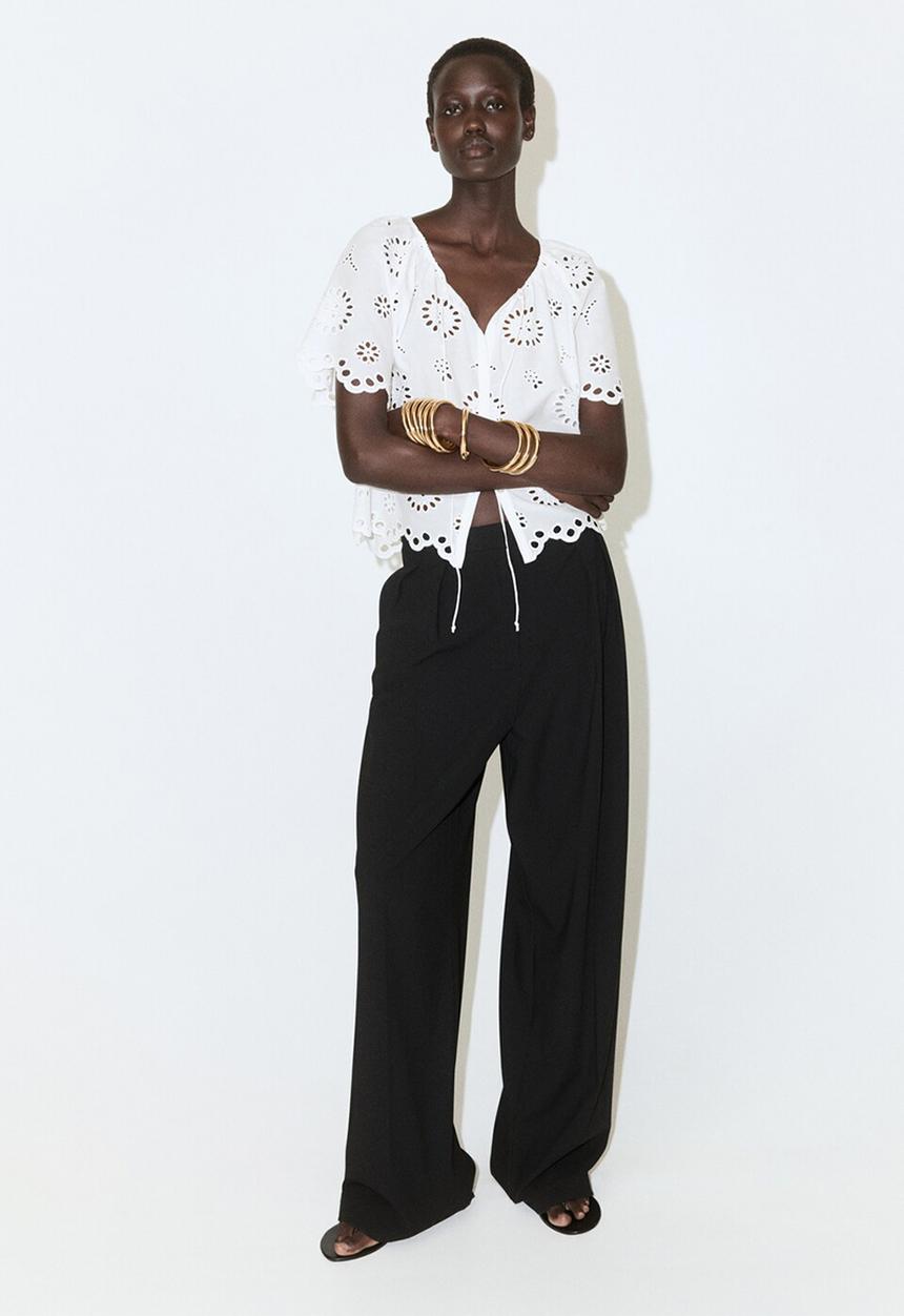 MANGO - Blouse brotes - natural